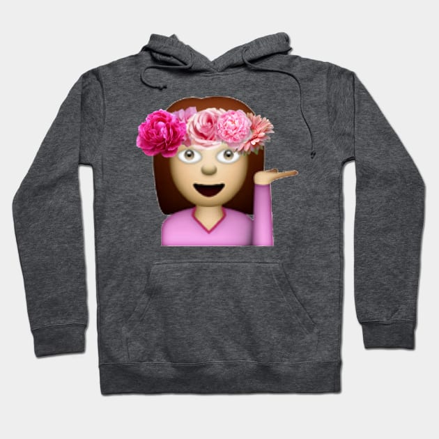 Emoji girl flower Hoodie by ghjura